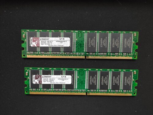 Περισσότερες πληροφορίες για "2 Μνήμες KINGSTON KVR400X64C3A  (2.6V) 1GB έκαστο PC3200 400MHZ VALUE RAM"