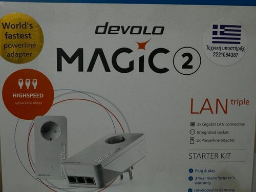 Περισσότερες πληροφορίες για "Devolo Magic 2 LAN triple Starter Kit + Magic 2 LAN triple"