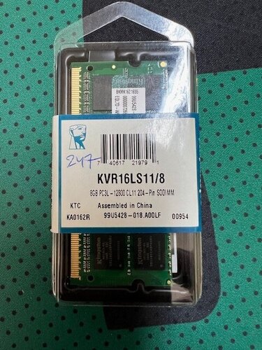 Περισσότερες πληροφορίες για "Kingston Technology ValueRAM KVR16LS11/8WP (8 GB/DDR3/1600MHz)"