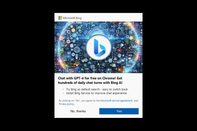 H Microsoft ενσωματώνει και πάλι pop-up διαφημίσεις στο Google Chrome για Windows
