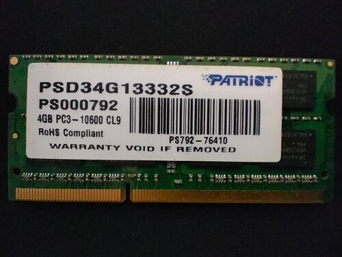 Περισσότερες πληροφορίες για "RAM SODIMM DDR3 SAMSUNG 2GB & PATRIOT 4GB (1333MHz)"