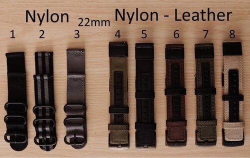 Περισσότερες πληροφορίες για "Λουράκια διάφορα 22mm Nylon-Leather-Rubber-Silicone"