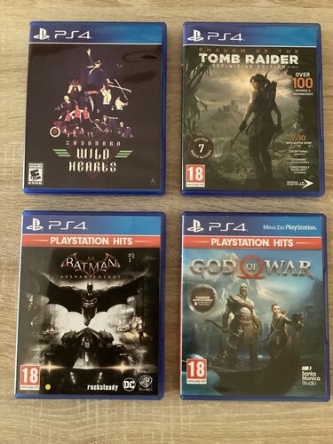 Περισσότερες πληροφορίες για "God of war + Batman Arkham Knight + Shadow of the Tomb Raider +Sayonara Wild Hearts PS4 ΟΛΑ ΜΑΖΙ 20€"