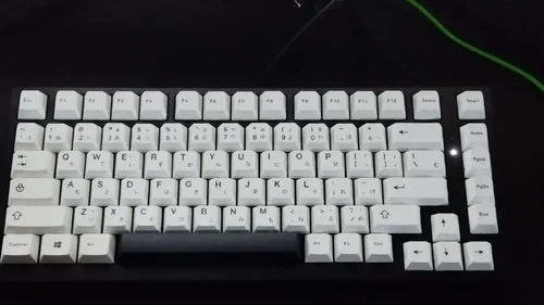 Περισσότερες πληροφορίες για "75% Custom keyboard - MG75W / Akko Cream Blue Pro v3 / Black on White PBT keycaps"