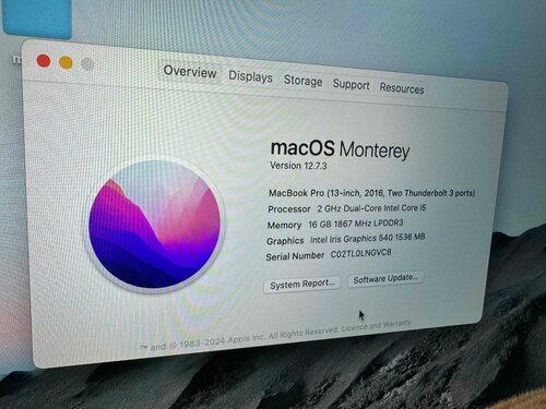 Περισσότερες πληροφορίες για "Macbook pro 13'' late 2016 512GB"