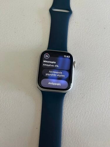 Περισσότερες πληροφορίες για "Apple Watch Series 9 Aluminium 45mm Αδιάβροχο με Παλμογράφο Silver με Storm Blue Sport Band"