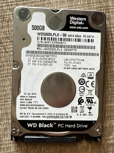 Περισσότερες πληροφορίες για "HDD WD BLACK 500GB 2.5" για λαπτοπ και desktop"