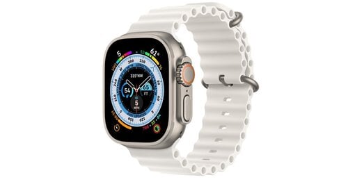 Apple Watch Ultra 2 49mm Titanium Case με White Ocean Band