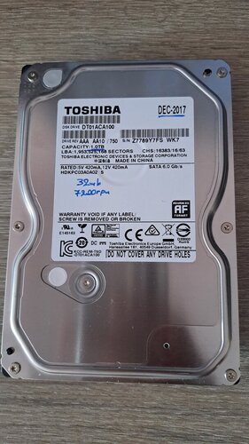 Περισσότερες πληροφορίες για "HDD Toshiba 1TB"