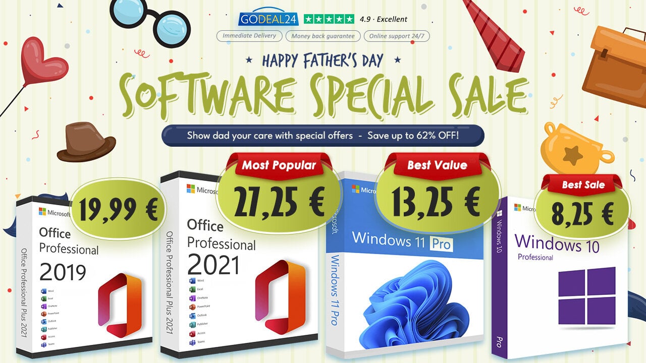 Περισσότερες πληροφορίες για "Βελτιώστε τον υπολογιστή του μπαμπά σας με άδειες χρήσης Office 2021 Pro εφ' όρου ζωής με 27,25€."