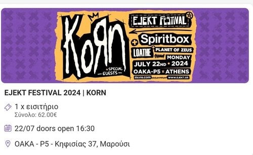Περισσότερες πληροφορίες για "Korn 22/7"