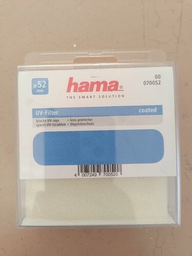 Περισσότερες πληροφορίες για "HAMA UV Filter 52.0 mm lens protector"