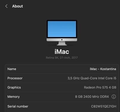 Περισσότερες πληροφορίες για "iMac Retina 27-inch, 2017, 1T"