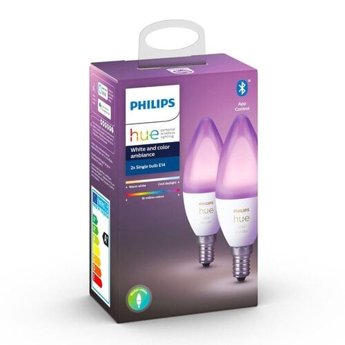 Περισσότερες πληροφορίες για "Philips Hue White & Color Ambiance Candle E14 x2 pack"