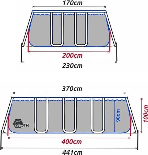 Περισσότερες πληροφορίες για "GEAR Steel Frame Pool 4x2x1"