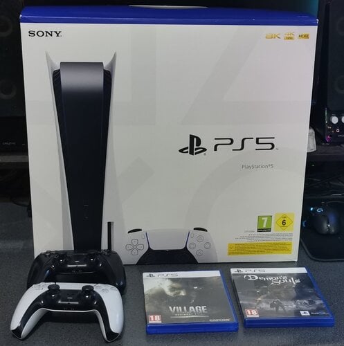 PS5 με 2 μοχλους + 2 games + Sony dualsense charging station