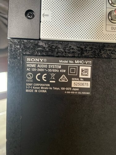 Περισσότερες πληροφορίες για "HXEIO SONY MHC-V11 45W"