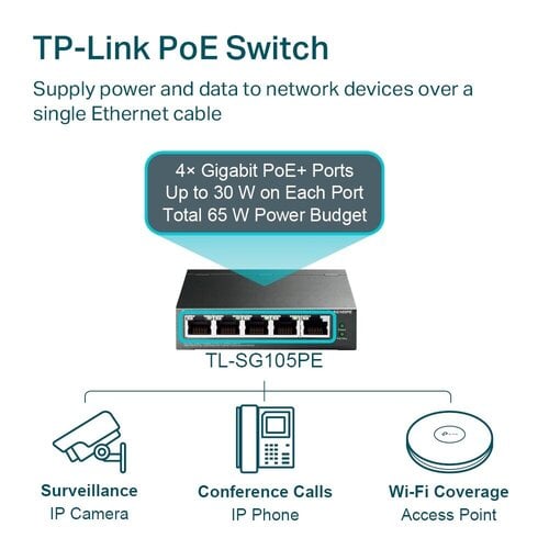 Περισσότερες πληροφορίες για "5-port POE Switch TP-LINK SG105PE"