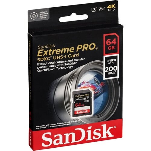 Περισσότερες πληροφορίες για "Sandisk Extreme Pro SecureDigital SDXC 64GB Class 10 U3 V30 UHS-I"