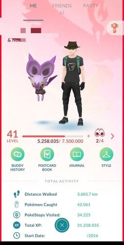 Περισσότερες πληροφορίες για "Pokemon GO 2016 account 41 level"