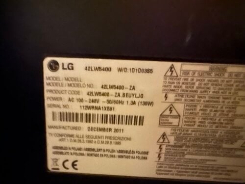 Περισσότερες πληροφορίες για "Lg 42Lw5400"