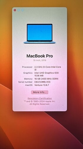 Περισσότερες πληροφορίες για "macbook pro 15' 2019"