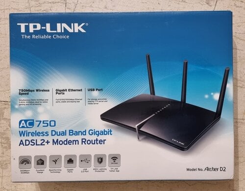 Περισσότερες πληροφορίες για "Modem router TP-link Archer D2"