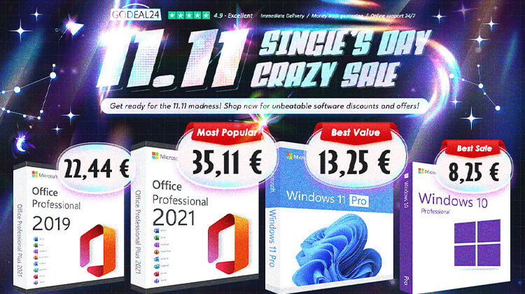 Singles' Day Savings: Μόνιμη άδεια Office 2021 Pro μόνο 35.11€. Windows 11 Pro σε σπέσιαλ τιμή