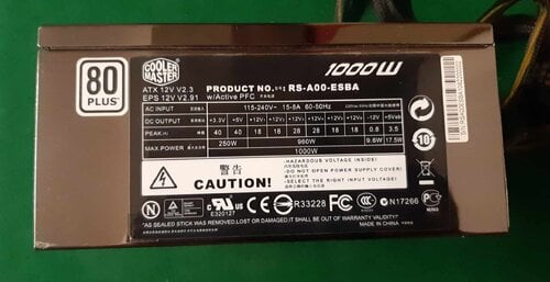 Περισσότερες πληροφορίες για "CoolerMaster 1000W (RS-A00-ESBA)"