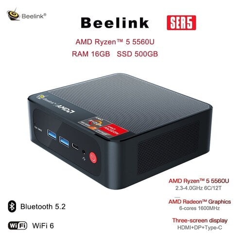 Περισσότερες πληροφορίες για "Mini PC Beelink SER5 5560U 16GB RAM 500GB NVME"