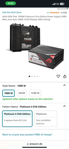 Περισσότερες πληροφορίες για "ASUS rog THOR platinum 2 Eva edition 1000watt τροφοδοτικό"