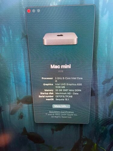 Περισσότερες πληροφορίες για "Mac Mini (2018) RAM 20GB SSD 500GB"