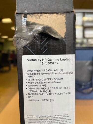 Περισσότερες πληροφορίες για "Victus by HP Gaming Laptop 15-fb0002nv"