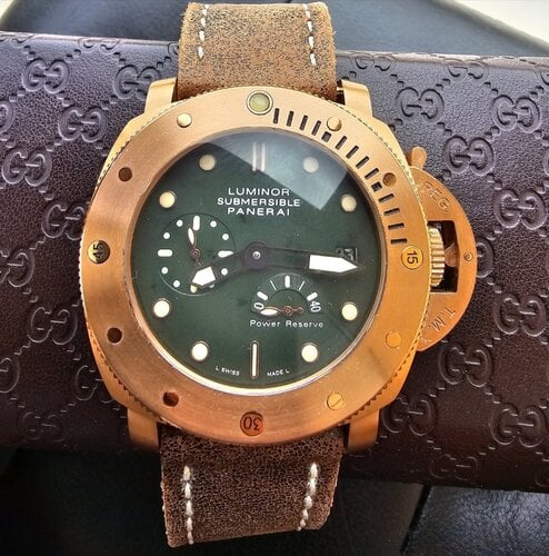 Περισσότερες πληροφορίες για "PANERAI Submersible Bronzo 47mm 3 Day 1950 Green Dial"