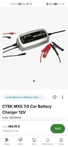 Περισσότερες πληροφορίες για "Ctek mxs 7.0 car battery charger"