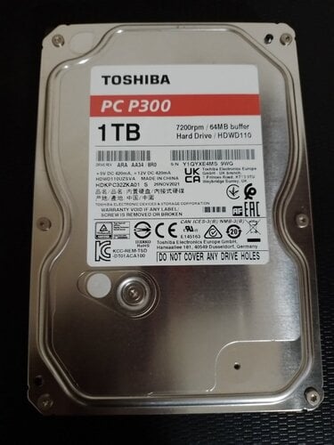 Περισσότερες πληροφορίες για "Toshiba P300 1TB"