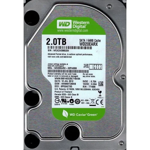 Περισσότερες πληροφορίες για "Western Digital WD Caviar Green 2TB WD20EARX WD20EARX-32PASB0 + LC-Power Θήκη με σύνδεση USB3.0"