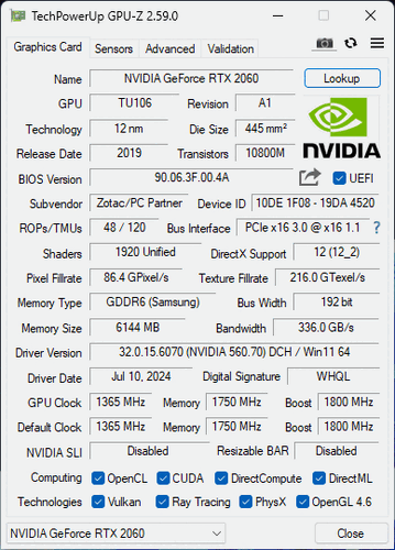 Περισσότερες πληροφορίες για "Zotac GeForce RTX 2060 AMP"