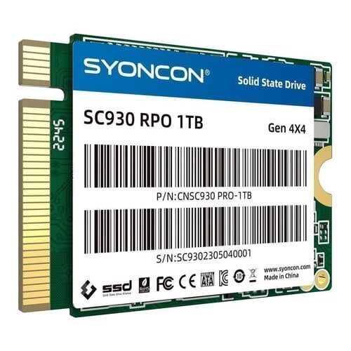 Περισσότερες πληροφορίες για "SSD SYONCON SC930 PRO 1TB (Steam Deck)"