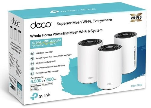 Περισσότερες πληροφορίες για "TP-Link Deco Powerline Mesh Access Point WiFi 6 System (Deco PX50)"