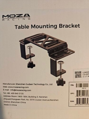 Περισσότερες πληροφορίες για "Moza table mounting bracket"