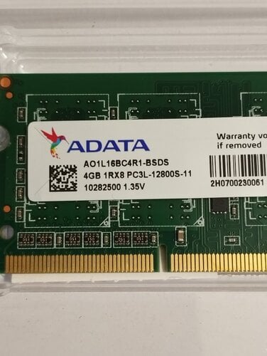 Περισσότερες πληροφορίες για "DDR3 ADATA **ΓΝΗΣΙΑ**  4GB  PC3L-12800S 1.35V για Laptop"