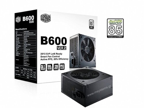 Περισσότερες πληροφορίες για "Cooler Master B600 600W στη συσκευασια του"