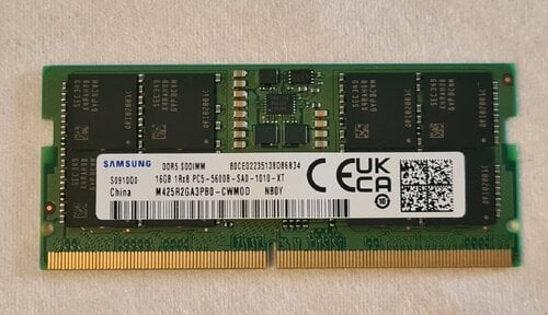 Περισσότερες πληροφορίες για "SAMSUNG 16GB DDR5 5600Mhz sodimm Laptop"