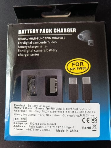 Περισσότερες πληροφορίες για "NP-FW 50 Battery Charger"