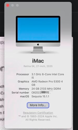 Περισσότερες πληροφορίες για "Apple iMac Retina 5K, 27' 2020 24GB Ram"