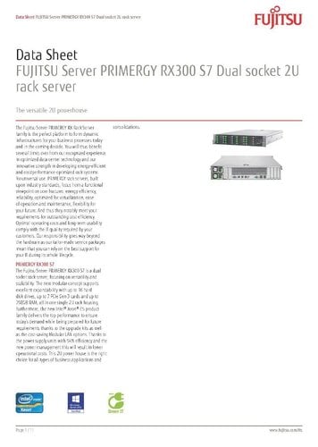 Περισσότερες πληροφορίες για "FUJITSU PRIMERGY RX300 S7 RACK SERVER 32GB"