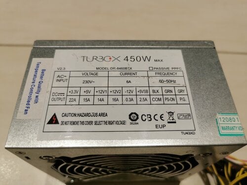 Περισσότερες πληροφορίες για "Turbo-X PSU Value Series 450W"