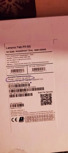 Περισσότερες πληροφορίες για "Lenovo Tab P11 5G σε άριστη κατάσταση στο κουτί.  Απλά ανοίχτηκε το κουτί. Το προϊόν είναι άριστο."