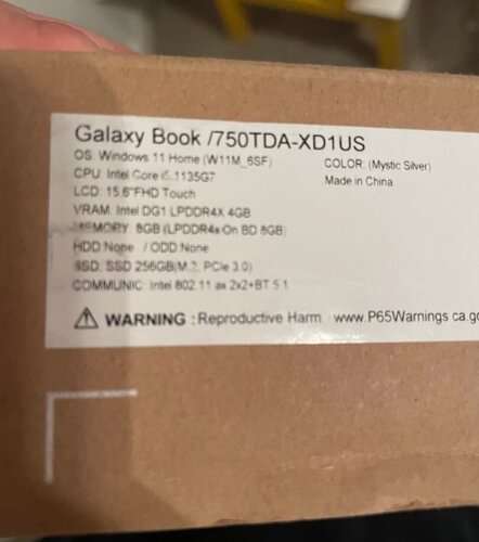 Περισσότερες πληροφορίες για "Samsung Galaxy Book /750TDA-XD1US"